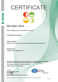 DEKRA Certification GmbH nach DIN ISO 9001:2015 erfolgreich zertifiziert